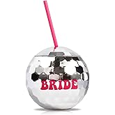 MGupzao Bride Disco Ball Cocktail Cup with Pink Straw Set of 1 Bachelorette Party Gift for Bridal Last Hoedown Bachelorette Party Decorations
