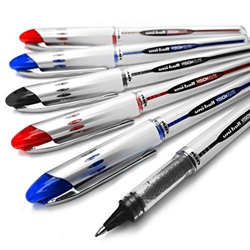 Uni-Ball Vision Elite - UB-200 - Liquid Ink Rollerball Pen - Pack of 6 (Mixed)