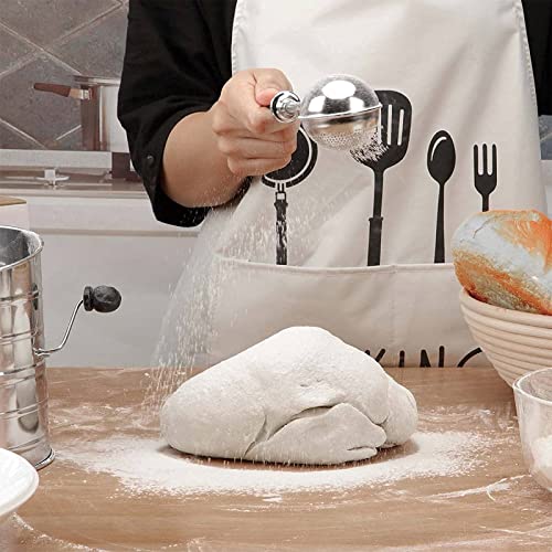 HULISEN 3 Cup Flour Sifter, Pastry Scraper and Flour Duster, Stainless Steel Dough Cutter