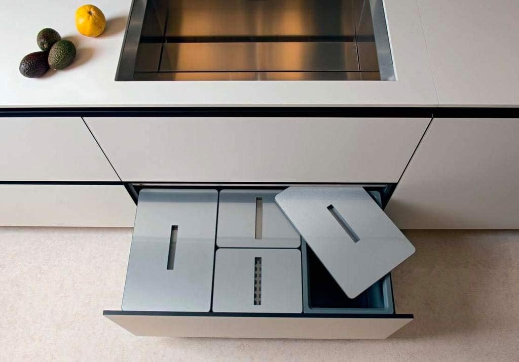 Pattumiera Sottolavello 4 Secchi - Per Raccolta Differenziata, Cassettone 90cm Con Vaschette - Foto 5