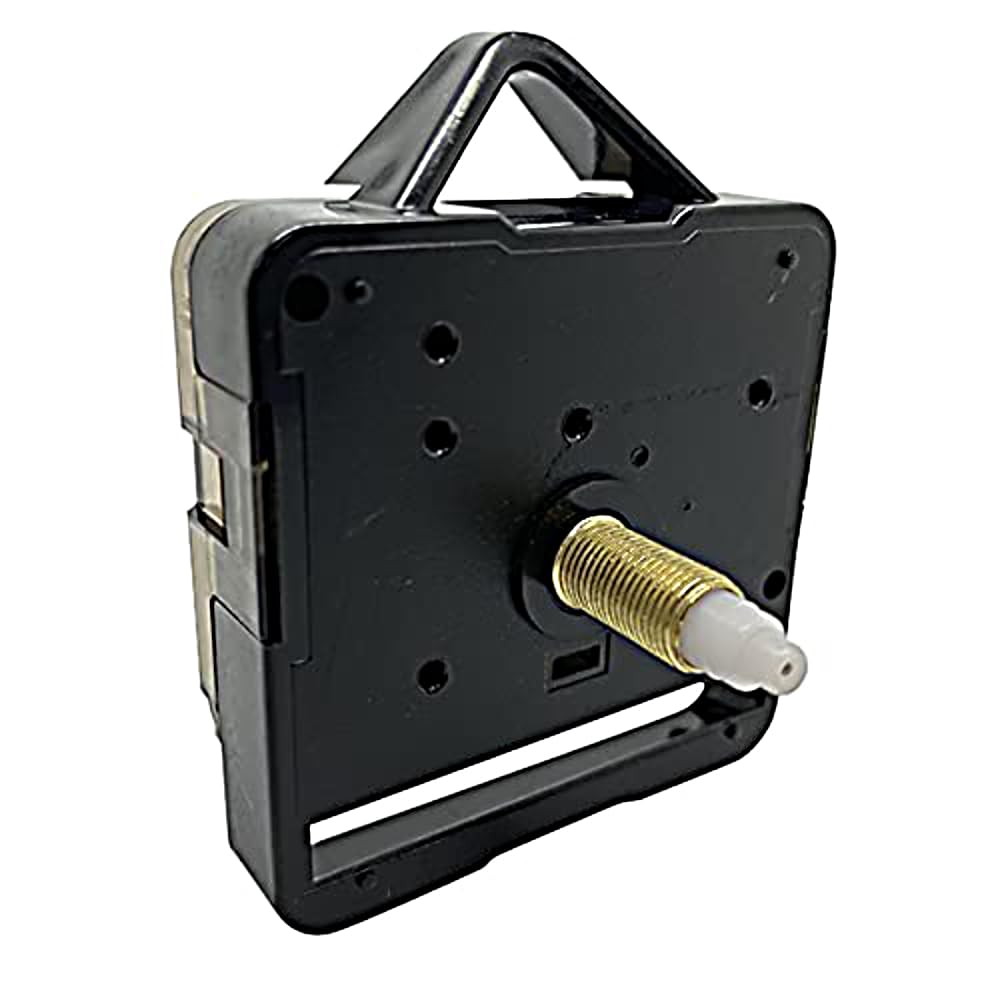New Quartz Supersweep Silent Clock Mechanisms Battery Powered Replacement Plastic Motor 3.6mm & 5.5mm Hand Holes Wall Clock Repair DIY (Long - Gold thread 13mm - Total 21mm)