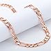Trendsmax Mens Chain Womens Flat Figaro Link Rose Gold Plated Necklace 6mm 20inch