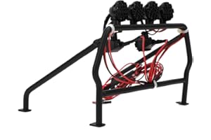 Estink RC Car Roll Cage, Metal Roll Cage Bucket with 6 LED Light Replacement Fit for SCX10 1/10 Axial 4WD RC Car, Prevent RC Car from Scratching and Damaging