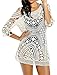 PAKULA Women's Sexy Hollow Crochet Swimsuit Cover Up Dress, One Size, White