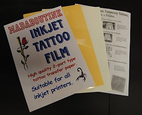 Madaboutink 2-Part Pro Inkjet Tattoo Transfer Paper 10 X A4 Sheets