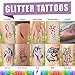 INGALA Pro Glitter Tattoo Kit. 24 Extra Fine Glitter Colors, PRO Tattoo Stencils and Glitter Tattoo Glue for The Perfect Glitter Tattoos Set