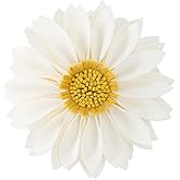 JWH 3D Flower Throw Pillow Cover Aesthetic Decorative Daisy Accent Pillow Case Hand Crafted Cushion Round Floral Pillowcase for Home Bed Couch Bedroom Chair 12 Inch Beige