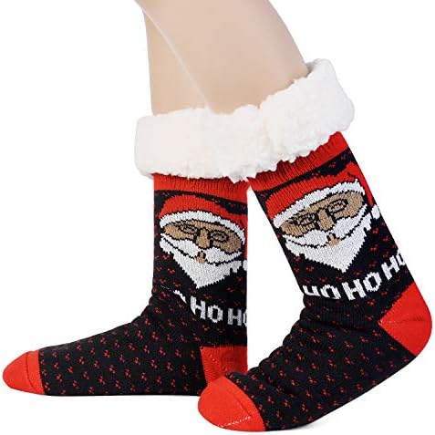 Women Winter Socks Christmas Fuzzy Slipper Socks Christmas Socks