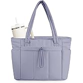 Wandering Nature Puffer Tote Bag with Cup Holder & Laptop Compartment & Trolley Sleeve for Travel, Work, Nurse, Women