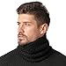 LO SHOKIM 2 Pack Neck Warmer Men Fleece Neck Gaiter Women Scarf Winter Double-layer Thick Knit Circle Loop Infinity Scarf Warm Windproof (Black + Grey)