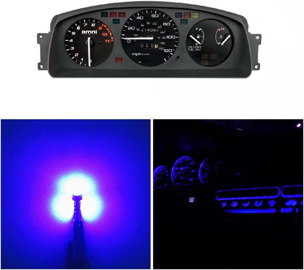 WLJH Super Bright Blue Dashboard Instrument Panel Gauge Cluster + Climate Control Bulb Led Light Kit for Honda Civic Eg 1992-1995 Pack of 16