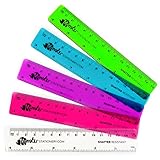 Monster Stationery - 6 Inch / 15cm Translucent Coloured Rulers - Shatter Resistant - Pack of 5 - Mixed