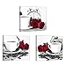 Rose Wall Art for Kitchen/Dining Room, SZ 3 Piece Romantic Canvas Prints of Red Roses and Coffee Beans, Still Life Painting Picture (Waterproof Artwork, 1
