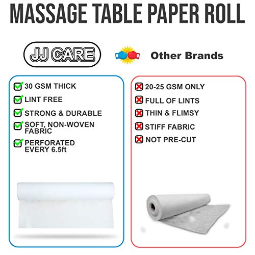 JJ CARE Disposable Massage Table Sheets 50 Sheets [31.5" x 328 feet