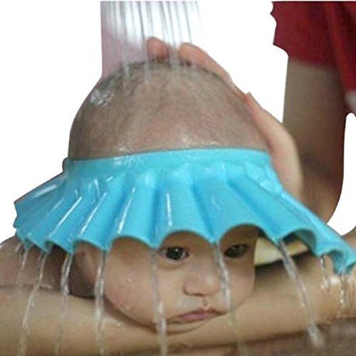 Photo 1 of SPHTOEO Safe Shampoo Shower Bathing Protection Soft Cap Hat for Toddler's, Baby ,Children & Kids to Keep the Water Out of Their Eyes & Face (Blue)