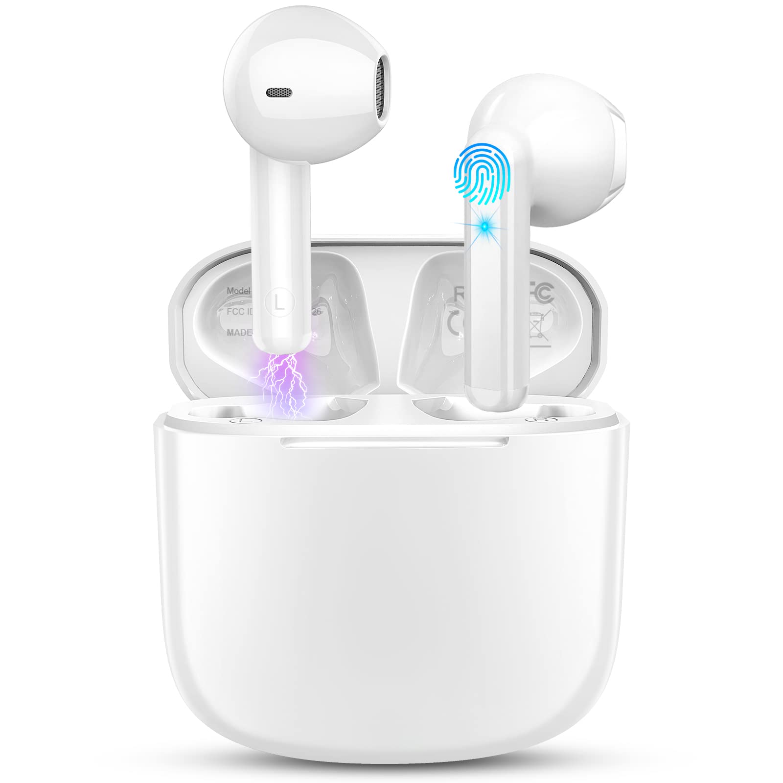 Wireless Earbuds, Bluetooth 5.3 Headphones with 4 ENC Noise Cancelling Mic, Mini Wireless Headphones in Ear Deep Bass, Wireless Earphones 48H Playtime LED Display, Ear buds IP7 Waterpoof, USB-C