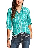 Ariat Women's Maverick Plaid Long Sleeve Snap Shirt Multi Medium