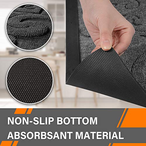 image for Mibao Low Profile Shoe Scraper Doormat Indoor Outdoor Floor Mat Entran