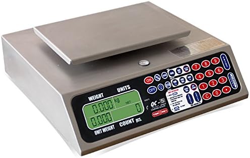 TORREYQC 5/10 Electronic Tabletop with LCD Display and Backlight, 10 lb, 50 Tare Weight Memories,Stainless Steel