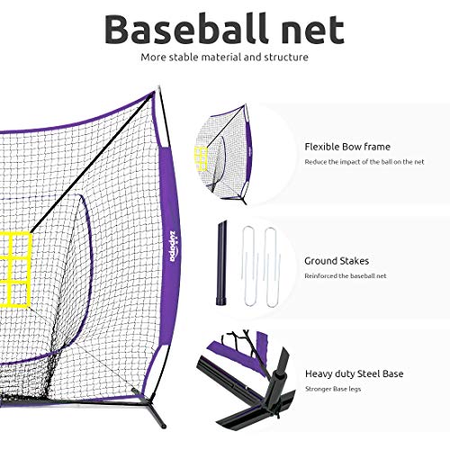 Zupapa Baseball Softball Practice Set 7 by 7 Feet Net with Strike