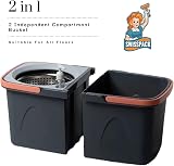 SWISSPACK Revolving Spin Mop and Bucket Set with 4 Reusable Pads Orange-Gray view 2