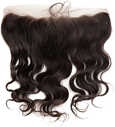 abHair 14" Ear to Ear 13x4" Lace Closure Frontal Body Wave Indian Virgin Human Hair Full Lace Closure Free Part with Baby Hair Bleach Knots Natural Color