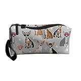 Travel Makeup Chihuahua Dog Glasses Cosmetic Pouch Makeup Travel Bag Purse Holiday Gift For Women Or Girls