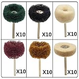DerBlue 60 Pcs Multi-style Mini Abrasive Wheel Buffing Polishing Wheel Set For Dremel Rotary Tool