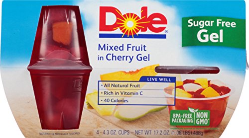 Dole Gel Bowls, Mixed Fruit in Cherry Gel