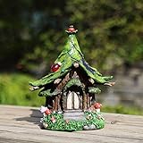 Ivy Home Outdoor Tree Hanging Fairy House Solar Light,Green