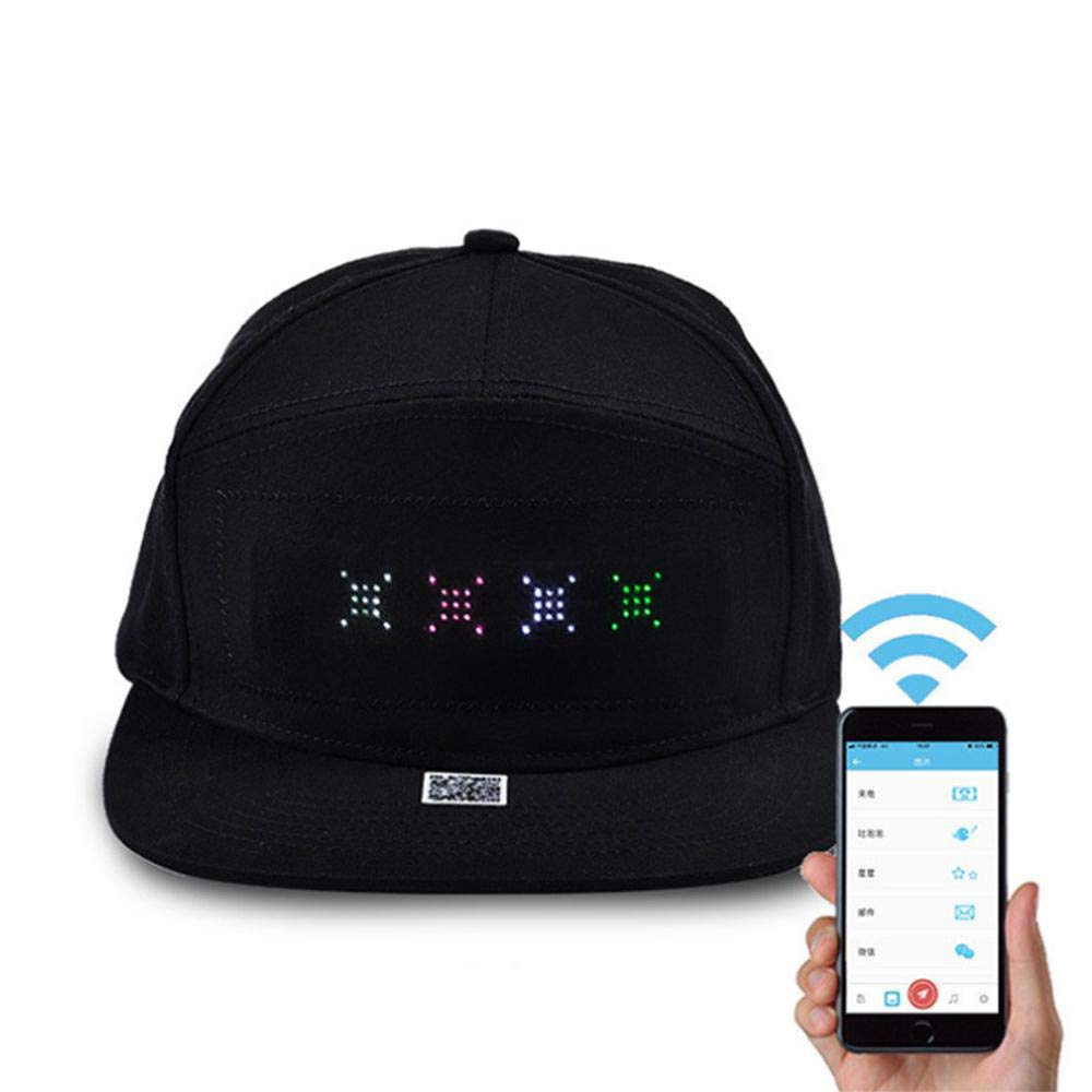 Volwco LED Light Up Hat,Led Display Hat Cap Glowing Cool Hat With