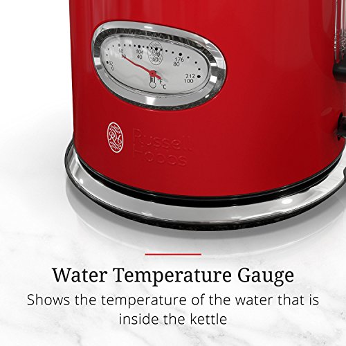 Russell Hobbs KE5550RDR Retro Style 1.7L Electric Kettle, Red