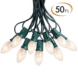 Vintage C9 Christmas Lights Outdoor, 50 FT C9
