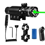 TZWNS Tactical Green Dot Sight Rifle Hunting Gun Scope Picatinny Rail Weaver Barrel Mount Pressure Switch Power 532nm Battery Charger Include