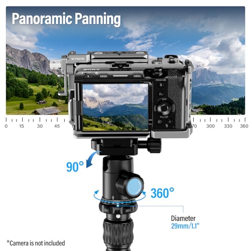 SIRUI Traveler 7C Carbon Fibre Tripod for Camera, 65" Portable Travel Tripod and Monopod with 360° Panoramic Ball Head, Compact Tripod with Extendable Centre Column for DSLR, Camcorder, Max Load 8kg