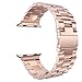 eLander 42mm Stainless Steel Metal Strap Business Replacement band for Apple Watch Series 3 Series 2 Series 1 Sport and Edition (42mm Rose Gold)