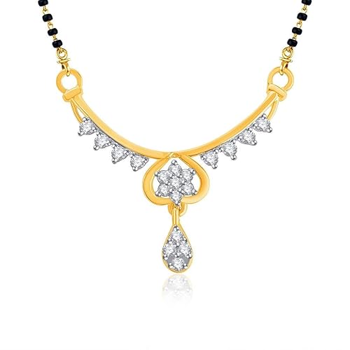 VK Jewels Lavish Gold and Rhodium Plated Alloy Mangalsutra for Women made with Cubic Zirconia - MP1154G [VKMP1154G]