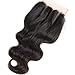 VRHOT 10 inch 3 Part Lace Closure Body Wave 4x4 Brazilian Virgin Human Hair 100% Unprocessed Three Part Lace Closure Natural Color 10'' for Black Women