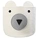 COMEMORY Cotton Rope Storage Basket with Cute Bear Design Foldable Woven Laundry Basket with Large Capacity Decorative Basket Organizer for Toys, Blanket, Towels, Clothes, 16