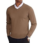 COOFANDY Men's V Neck Sweater Lightweight Knitted Pullover Sweaters