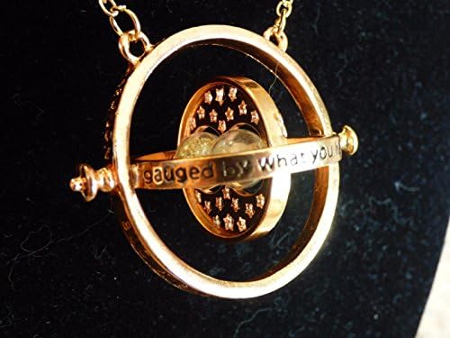 Harry Potter Gold Time Turner Hermione Granger Rotating Hourglass Necklace INCLUDES GIFT BOX!!!!!! by KalematStore