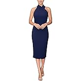 RACHEL Rachel Roy Womens Harland Elegant Sleeveless Halter Bodycon Midi Cocktail Party Dress
