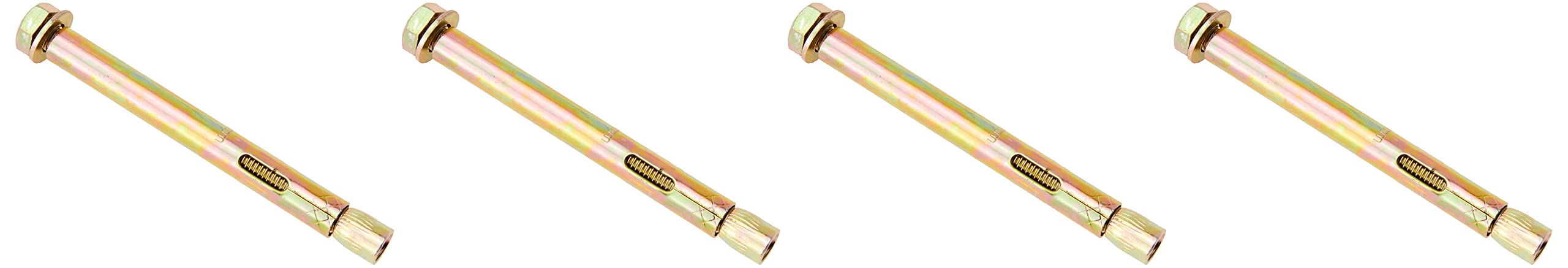 Merriway BH02863 (4 Pcs) Hex Bolt Sleeve Concrete Anchor, M8 x 10 x 100mm (5/16 inch x 4 inch) - Pack of 4 Pieces