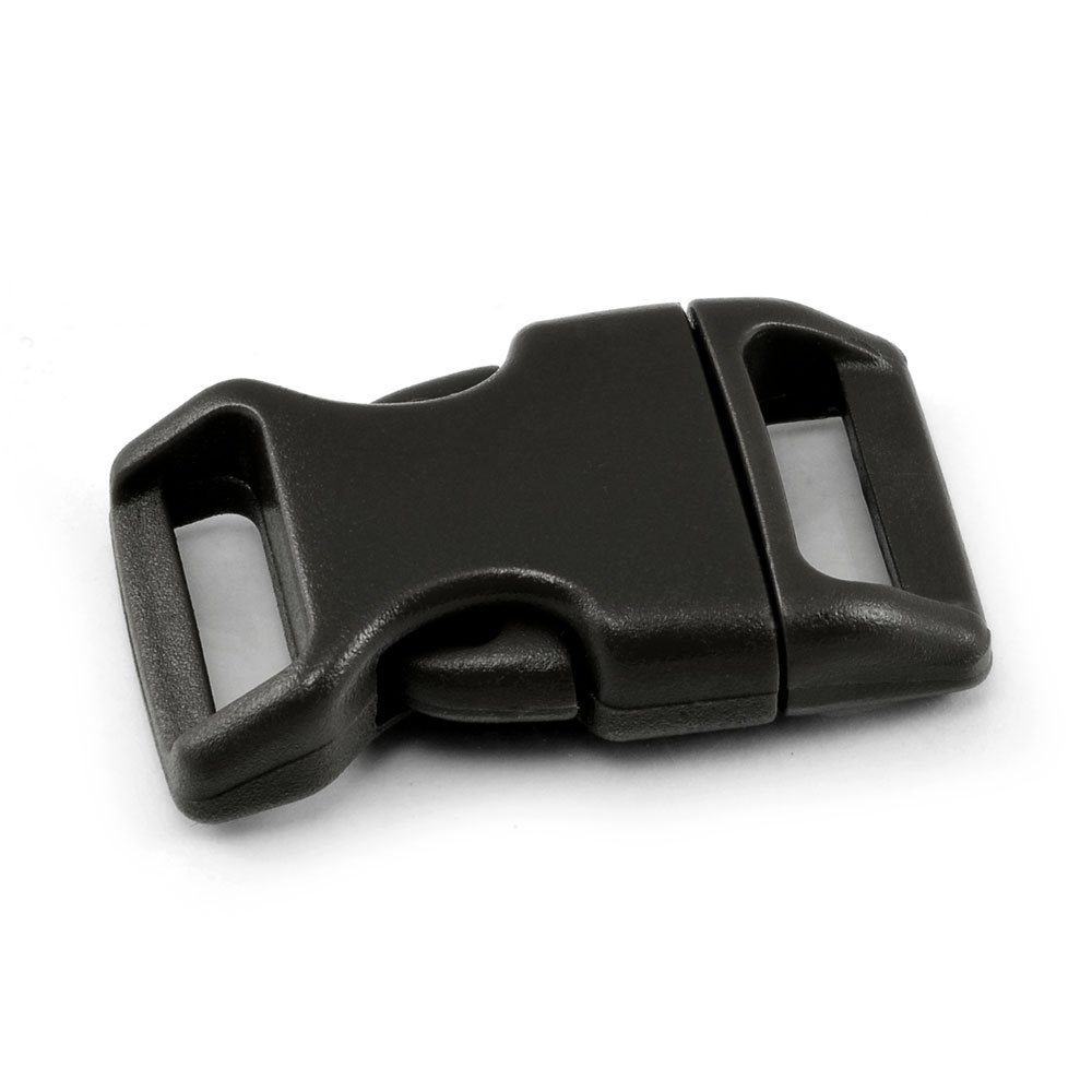 Set of 10 5/8 Inch Click-release Catches / Buckle Clips (Click) for Paracord Bracelets, Lanyards etc., Plastic, 40 mm x 23 mm, Size: M, Colour: Black, Brand: Ganzoo