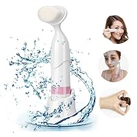 Cosomo Facial Brush Cleansing System Body Electric Massager Exfoliating Reviatlizing Waterproof Microdermabrasion Exfoliator Pore Minimizer Acne Dark Spots and Blackheads with 1 battery, White