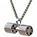 Dumbbell Necklace Stainless Steel Couples Barbell Pendant Keep Fit Jewelry Valentines' Gift (White Big)