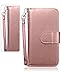 iPhone 8 Case, iPhone 7 Wallet Case, Crosspace Premium PU Leather Flip Wallet Case 2-in-1 Protective Magnetic Shell Credit Card Holder and Wrist Lanyard for Apple iPhone 7 iPhone -Smooth Champagne