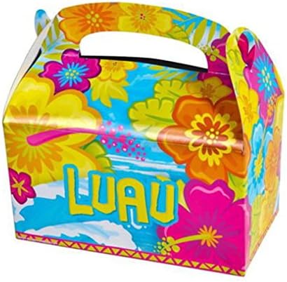 24 HAWAIIAN LUAU PARTY TREAT BOXES FAVORS GOODY BAGS CARNIVAL PRIZE GIFT BASKET