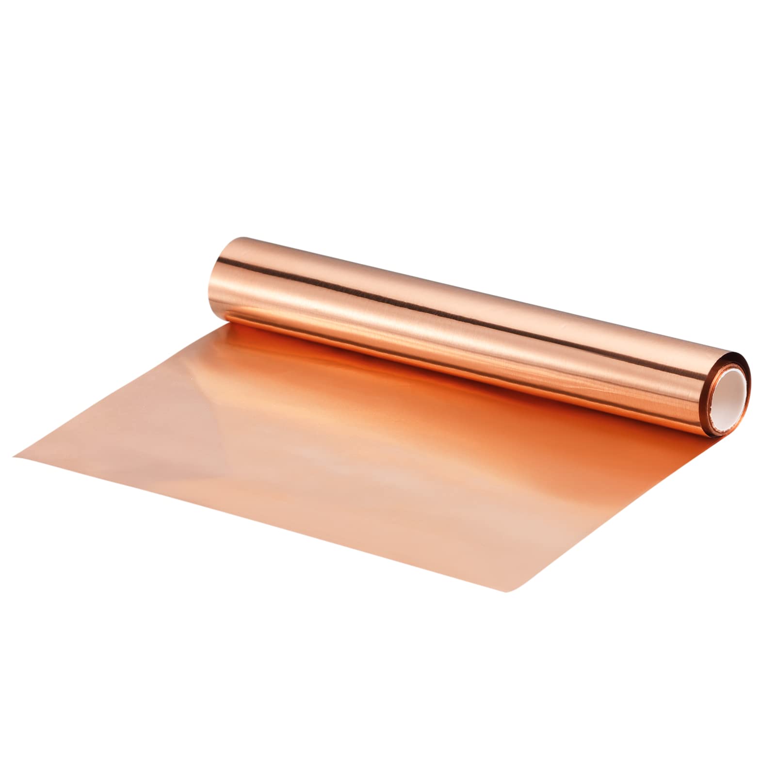 Photo 1 of uxcell Copper Flashing Sheet Roll 3500mm x 200mm x 0.03mm, 99.9% Pure Copper Strip 8" x 11.5ft 28 Gauge Metal Foil Plate for Electricity DIY Projects