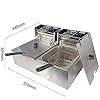 Commercial-Deep-Fryer-2x10L-Double-Tank-Deep-Fat-Fryer-Stainless-Steel-Chip-Fryer-5000W-with-Lids Commercial Deep Fryer 2x10L Double Tank Deep Fat Fryer Stainless Steel Chip Fryer 5000W with Lids